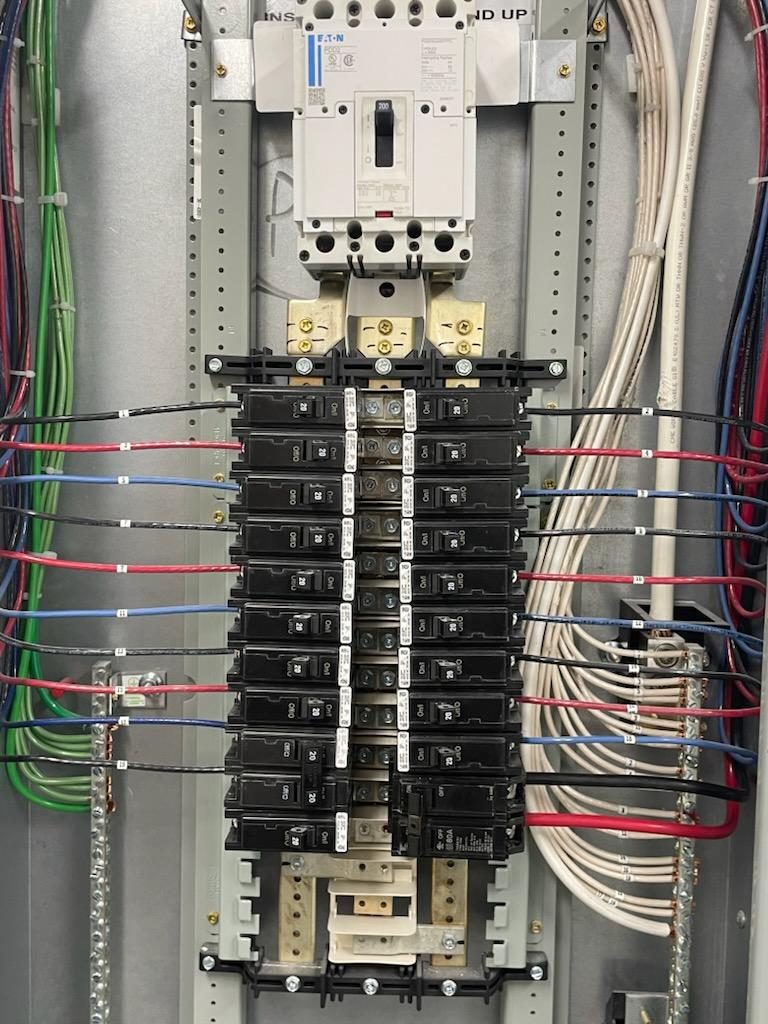 Recent 200A panel upgrade with labeled, color-coded circuits