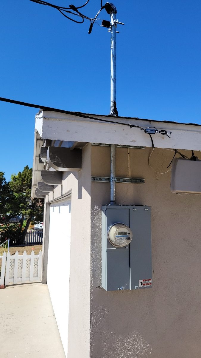 Meter and service on a San Diego home